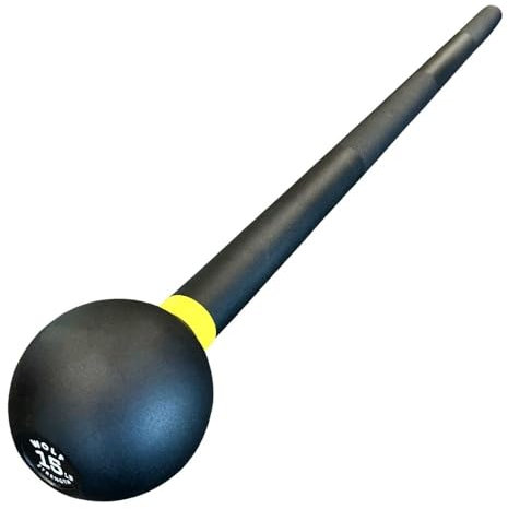Wolf Strength Steel Mace Bell (8-11 kg) – mångsidig makebell för funktionell styrka: Kärna, axlar, grepp och konditionering | träningsnät för hemmagym och träningshym | 10 pund och 15 pund musboll