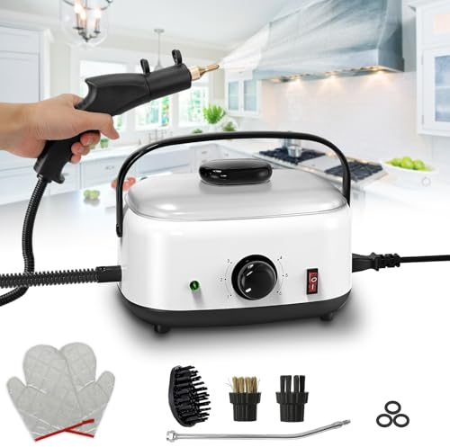 2500W High Pressure Steam Cleaner, Handheld Steam Cleaners with 3 Brush Heads & 1500ml Water Tank, Portable Multi-Purpose Steam Cleaning Machine for Kitchen, Bathroom, Furniture, Home Use