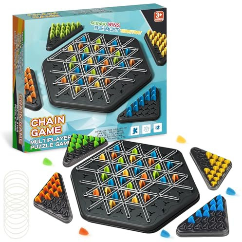 Triggle-Spiel, interaktives Steckspiel, Dreiecksschachbrett-Strategie-Brettspiel, Desktop-Brettspiel, klassisches Strategie-Steckbrettspiel zum Sammeln für Familienfeiern mit Kindern und Erwachsenen