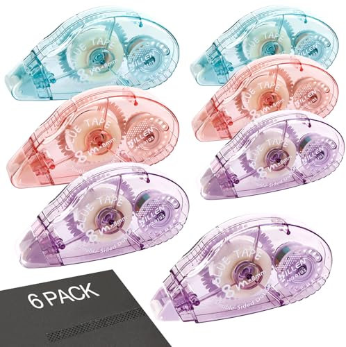 Farerkass Cinta Adhesiva, Pegamento en Cinta Roller, Pegamento Rodillo Adhesivo de Doble Cara, para Álbumes de Fotos, Tarjetas, Manualidades y Diarios (6)