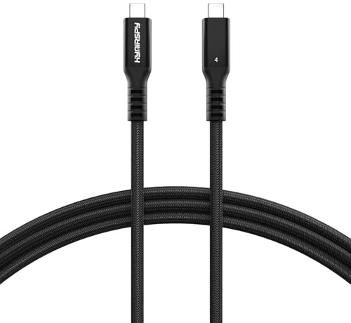 HYairspy Thunderbolt 4 Cable USB4 1m, 40Gbps & 240W PD3.1 Fast Charge, 5A | Braided USB-C to C, Single 8K@60Hz, for MacBook Pro/Air, iPhone 17/16, iPad Pro, SSD, Docking, eGPU