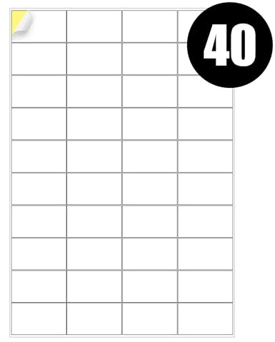 40 Address Labels Per A4 Sheet, 50 Sheets Label, Self Adhesive Mailing Printer Shipping Label for Inkjet and Laser Printers, Printable Sticky Sheet Sticker [JAM Free]