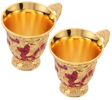 OUNONA Lot De 2 Tasses Purificatrices D'Eau Calice Royal En Décorations De Fête Médiévales Banquet Bar Calice Élégant Calice Vintage Gobelet De Fête Calice En Alliage