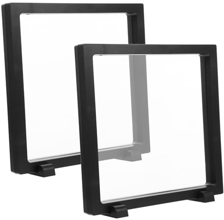 Ifundom Vitrina Flotante De PláStico Transparente para Pins De Esmalte Caja para Guardar Insignias Y Joyas ExhibicióN Compacta De 7.28X7.08X1.77In 2 Piezas