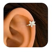 Ear Cuff Earrings for Women No Piercing Flower Butterfly Rhinestone Fashion Jewelry Gift for Party Wedding