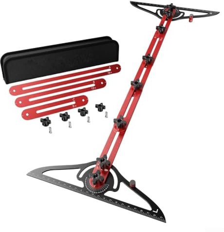 Stair Tread Template Tool with Robust Locking System and Adjustable Stops for Precision Woodworking