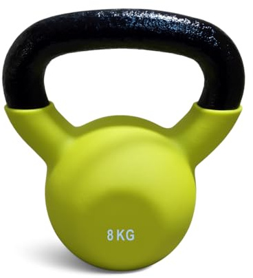 Generise Neoprene Cast Iron Kettlebell – Choice of 6kg, 8kg, 18kg or 20kg – Durable Strength Training Weights for Home & Gym Fitness Workouts (8kg)