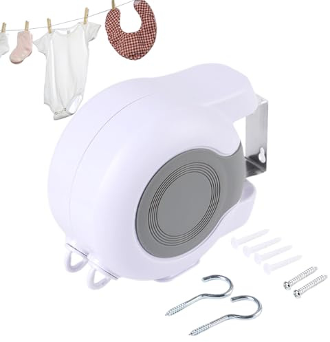 Tendedero retráctil de 42 pies, suministros de jardín portátil retráctil, tendedero portátil, para secar la ropa, viajes, , pared, crucero, ducha, paraguas, balcón, sótano, techo