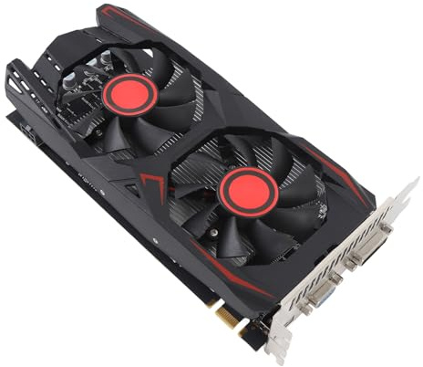 Denash Scheda Grafica, Scheda Video da Gioco GDDR5 192BIT PCIE 2.0 da 6 GB con Doppia Ventola di Raffreddamento, per 10 11 7 8