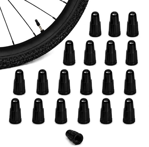 20 Piezas Tapones de Válvula Presta para Bicicleta, Tapas de Válvula Francesa y Sclaverand, Tapones Antipolvo de Plástico para MTB, Carretera, E-Bike, Ciudad, Trekking, Negro, Repuesto