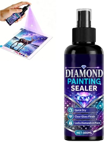 100ml Quick Dry Diamond Painting Sealer Spray (100ml) | Fast Dry Fixing Glue, with Glossy Finish, Locks Beads Stop Falling Off & Dust, for Art Puzzles, Coasters & DIY Crafts