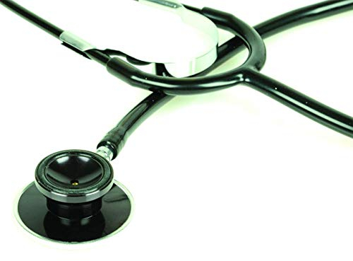 GIMA - Stetoscopio Duofono TRAD COLOR, Adulti, Colore Lira Nero, Padiglione Ø 43,5 mm, Campana Ø 30 mm misura esterna, Latex Free, Dispositivo Medico CE
