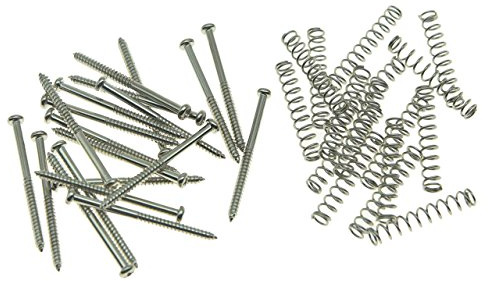 KAISH Pack of 20 Bass Guitar Pickup Mounting Screws Pickup Springs for Precision P Bass or J Bass or P90 Soap Bar Pickups Nickel