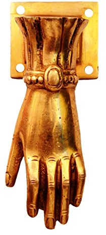 Purpledip mässing dörrknackarhandtag: 'Guds hand' (11137)