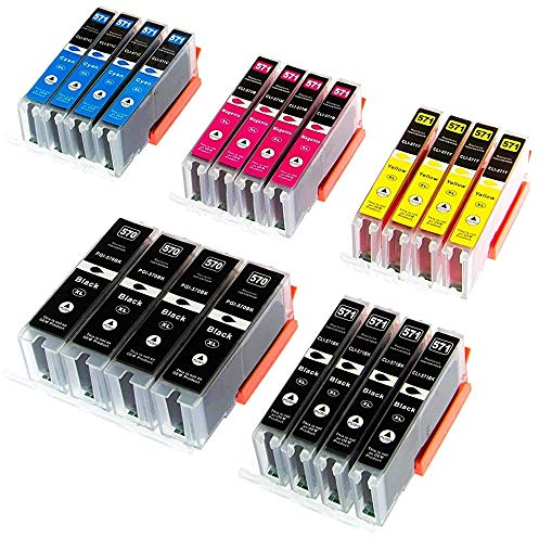 ESMOnline 20 XL Tintenpatronen kompatibel mit Canon PGI 570 CLI 571 Pixma MG 5700 5750 5751 6800 6850 6851 7700 7750 7751 TS 5050, als Ersatz für PGI-570XL / CLI-571XL