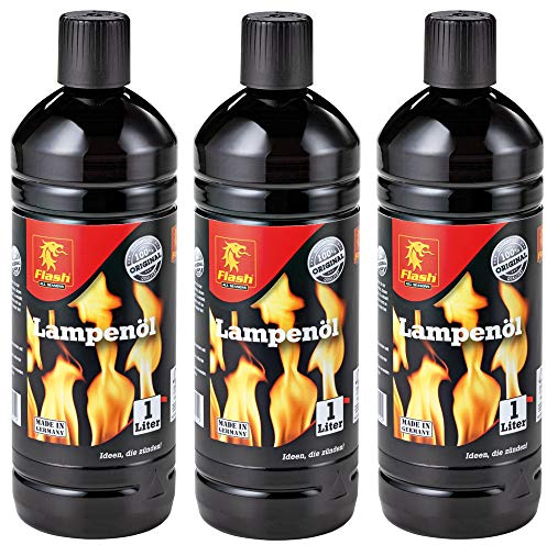 3 Liter (3x 1 Liter) Flash Lampenöl Petroleum-Lampen Garten-Fackel Öl