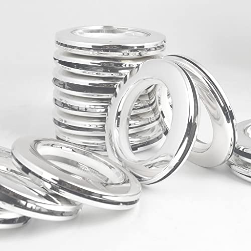 32 Pack Curtain Grommet Plastic Eyelet Rings Inner Diameter 1-9/16(40mm) Curtain Eyelet Rings Nanoscale Low Noise Large Grommet Kit for Fabric (Bright)