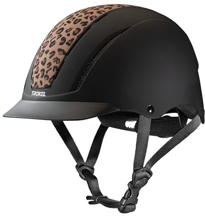 Troxel Spirit Full Coverage Horse Riding Helmet, Low-Profile & Adjustable Design, Safety Horseback Riding Gear, Medium (7-7-3/8), Sahara Leopard