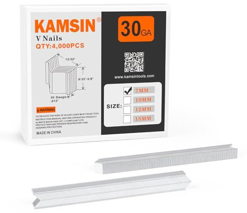 30 Guage V spikar 7 mm, 10,3 mm huvuddiameter, 4 000 st ramfästspikar