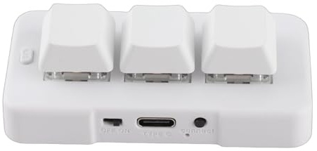 Minitangentbord med 3 Tangenter Enhands RGB-mekaniskt Speltangentbord Gör-det-själv-programmerbart Makrotangentbord, Plug And Play, USB-speltangentbord OSU HID-programmeringsmakrotangenter för(Vit)