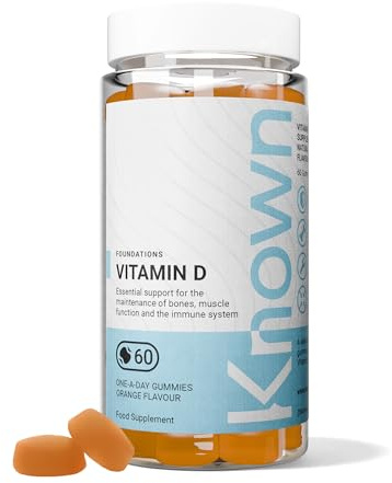 Known 1000IU Vitamin D3 Gummies – Orange Flavour – 25mcg Vitamin D3 – Vegetarian Chewable Gummy Supplement – Immune, Bone & Muscle Support – 2 Month Supply – for Men & Women