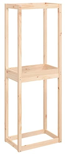 vidaXL Porte-pneus, Étagère à Pneus avec Rangement, Support de Pneus Garage Entrepôt Atelier, Moderne, Marron 63x40x180 cm Bois de Pin Massif
