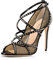 WOkismD Damen Nieten Pumps Sexy Cross Strap Stiletto High Heels Sommer Mesh Open Toe Dress Party Sandalen Nieten Hochzeitsschuhe für Unisex,Schwarz,41