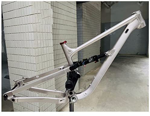 Mountain Bike Suspension Frame 26/27.5/29er MTB Frame 14.5''/16.5''/18'' Thru Axle 148mm Boost Frame Skivbroms Aluminiumlegeringsram DH/XC/AM Silver (Size : 27.5 * 16.5'')