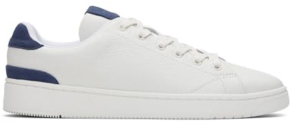 TOMS Men's TRVL LITE 2.0 Low Sneaker, Bright White/Cadet Blue Leather, 11 UK