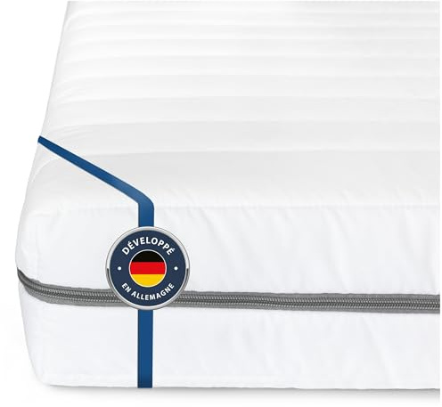 BMM Matelas 70 x 200 cm Classique XXL, degré de dureté H3 Ferme/Matelas en Mousse Froide certifié Öko-Tex/Ergonomique, 7 Zones, épaisseur 12 cm/Matelas de Conception Allemande