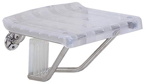 Sgabello da doccia pieghevole in plastica, montaggio a parete, sedile pieghevole per bagno e doccia con design compatto