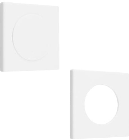 UFUFMATE - Placca da parete vuota a due moduli, 2 pezzi, copertura quadrata in plastica bianca con un coperchio rimovibile per prese o interruttori non utilizzati