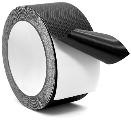 ZHIYUQL® Antirutsch Klebeband Streifen Mit Selbstklebend 5cmx5m, Wasserdichtes Anti Rutsch Band Treppenstufen, Gummigriffband Antirutschband Für Treppe Handläufe Selbstklebende Antirutschfolie Schwarz