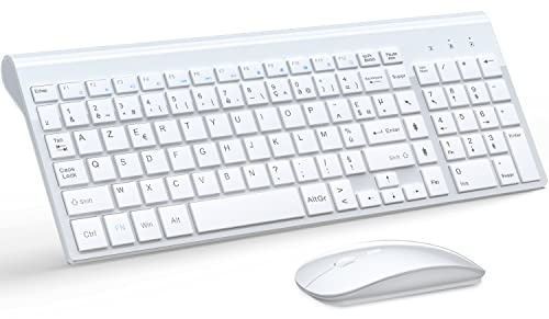 TopMate Ensemble Clavier et Souris sans Fil Ultra-Mince - Blanc