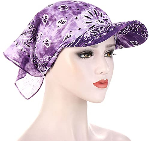 Béisbol Mujer Estampado Cabeza Solar Casco Ligero Ajustable Transpirable Unisex Adulto (Purple, One Size)