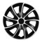 Copricerchi Quad Bicolor, 4 pz (14), Plastica, Nero, Lacca, Doppio Gancio