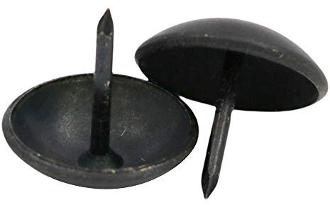 Wuuycoky Lot de 60 clous ronds à tête large Noir Diamètre 19 mm