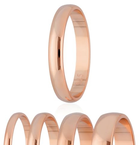 Treuheld® 925 Silber Ring - Rosegold - Größe 48 (8) - Breite: 2mm - Damen & Herren - glänzend - Geburtstag, Vorsteckring, Verlobungsring, Sterling Ehering