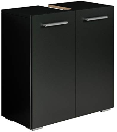 Badezimmer Badmöbel Jupiter Schwarz - Unterschrank Badmöbelset Badschrank Schrank Waschbeckenunterschrank