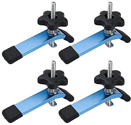 POWERTEC 71168-P2 T-Track Hold Down Clamp, 5-1/2” L x 1-1/8” W, 4 Pack, T Track Clamps for Woodworking
