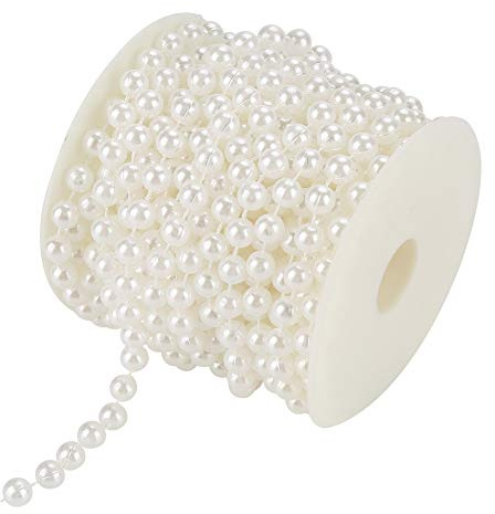 Rollo Molienda Perlas de Alambre de Perlas Guirnalda Cuerda DIY Decoración de la Boda Perla árbol de Navidad Guirnalda Perlas Perlenkette Deko Dekoration Cadena de Imitación (Blanco)