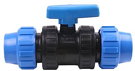 Conector de tubería para grifo de jardín, válvula de grifo de plástico, conector recto para manguera de jardín, conector de manguera de jardín para tubería de agua de polietileno (40 mm x 40 mm)