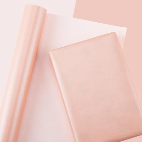 Burymento Geschenkpapierrolle, 43,2 cm x 100 m, rosa perlglanz, einfarbiges Geschenkpapier für Weihnachten, Hochzeit, Muttertag, Kindergeburtstag, Babyparty, Party und mehr.
