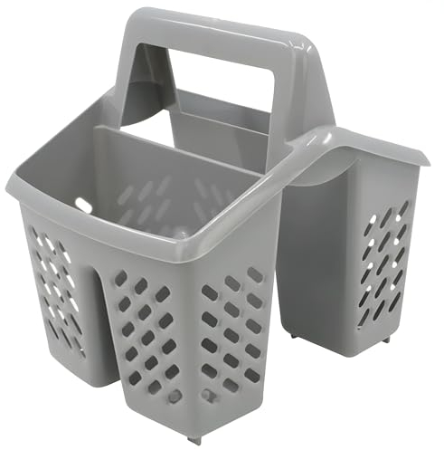 PARENCE.- Escurridor Recubierto de plástico con 4 Compartimentos - Orificios de Drenaje y asa ergonómica - Práctica Cesta Cubierta - Color Aleatorio