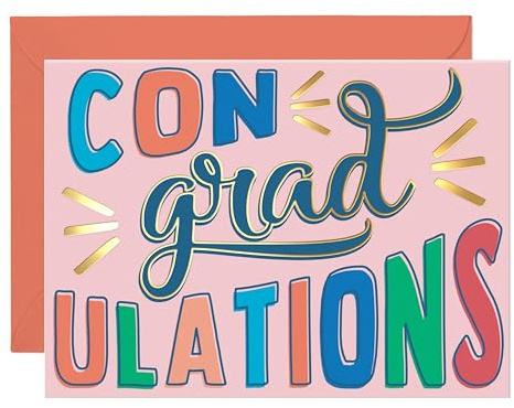 Sweetzer och orange examenskort med guldfolie – 5 tum x 7 tum premiumkvalitet med kuvert – tjock kartong 300 gsm – examenskort med interiörhälsning – eleganta gratulationer för alla betyg