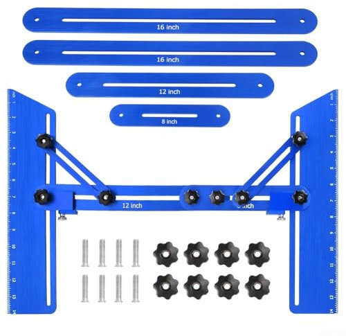 Adjustable Stair Template Tool Featuring Secure Locking System for Accurate Results (blue)
