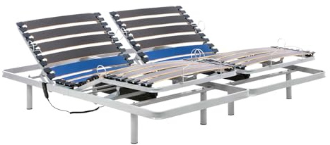 Geriafy – Lit Électrique 2 Personnes 160x200 cm | Sommier Renforcé à Lattes en Hêtre | Réglable avec Télécommande Filaire