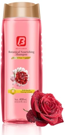 Bee&Flower Shampoo, Nourishing and Repairing Haircare, for All Hair Types, Ginseng Rose Plant Essence Formula, Flower Scent, 400ml