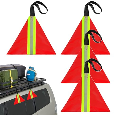 Lunaobrik Kit de transport imperméable pour kayak, canoë, camion, vélo, bateau et remorque - Drapeau rouge haute visibilité