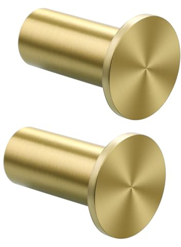 SAYAYO Kleiderhaken Wand Garderobenhaken Gold Haken zum Schrauben Handtuchhaken Edelstahl Wandhaken 2 Stück Kleiderhaken für Badezimmer, Küche, Schlafzimmer